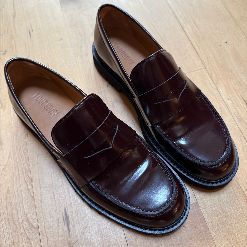 Thursday Burgundy Penny Loafers